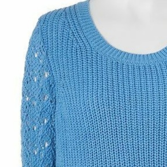 Lauren Conrad Sweater Cropped Blue Size XS XL New - Picture 2 of 5